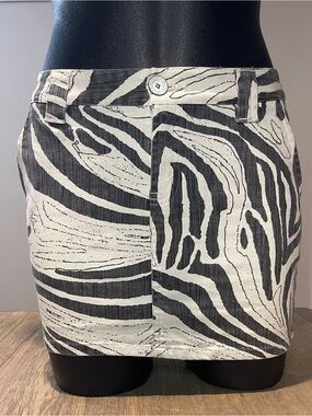 Rogan for Target Black and White Zebra-Print Mini Skirt, Size 1